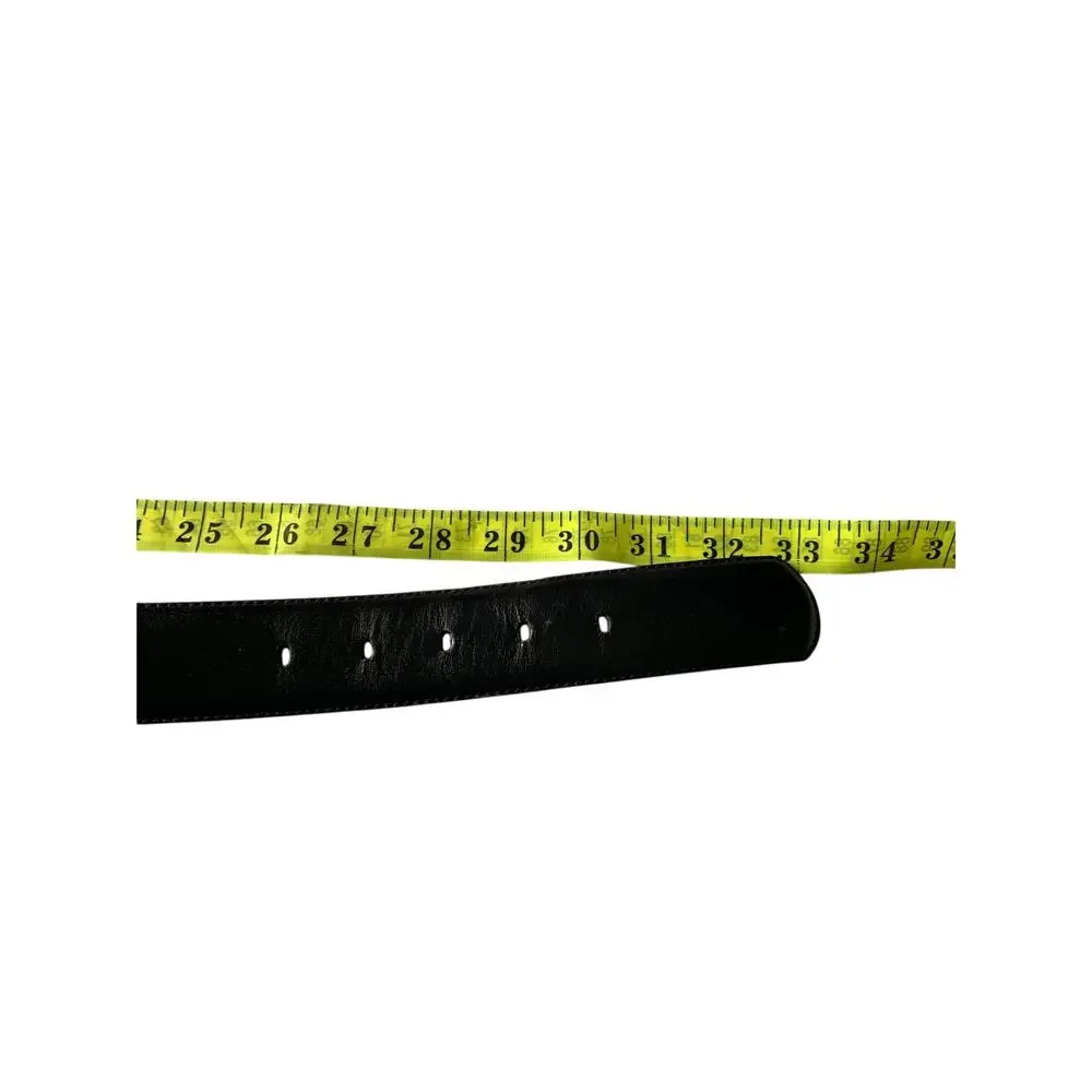 Liz Claiborne Full Grain Semi Aniline  Black Leather Belt 5 Holes Size M B52